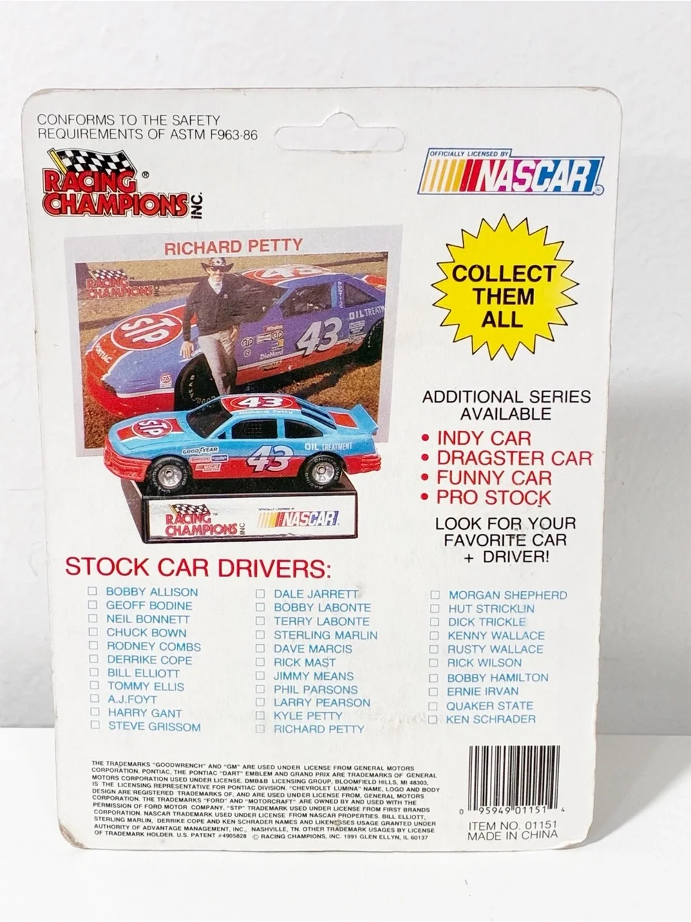 VTG Mark Martin Racing Champions Diecast Collectible Car 1991 Valvoline #6 New